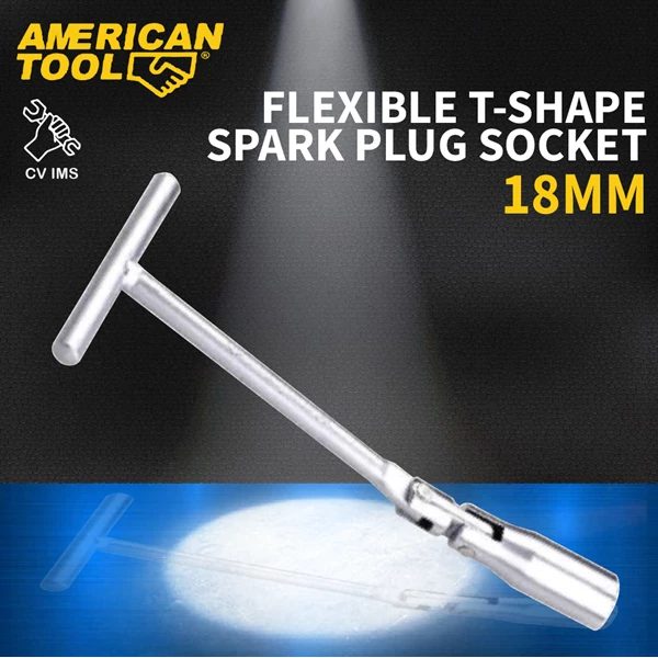 Kunci Busi Flexible T Shape Sprak Plug Socket 18mm American Tool 8958322