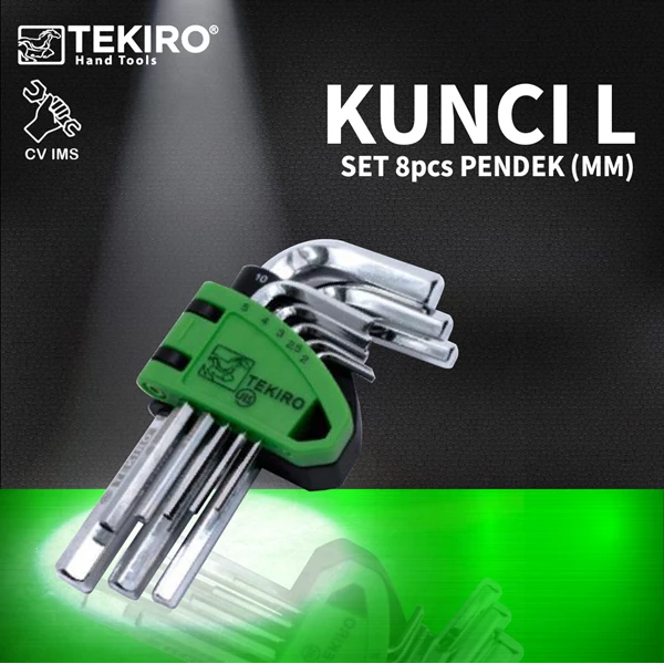 Kunci L Set 8pcs Pendek TEKIRO HK-SS1202
