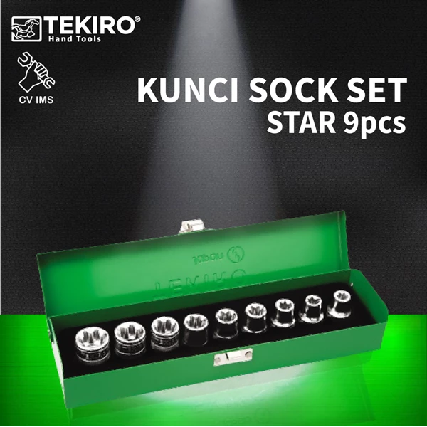 Kunci Sock Star Set 9pcs 1/2" TEKIRO SC-SA0634