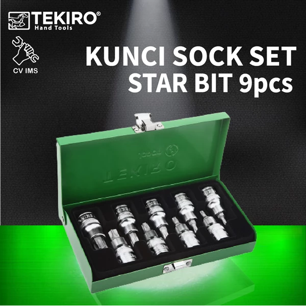 Kunci Sock Star Bit Set TEKIRO 9pcs 1/2"  SC-SB0636