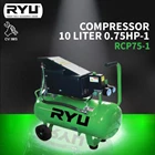 Mesin Kompresor Listrik RYU 10Liter 0.75 HP-1 RCP75-1 1