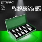 Kunci Sock L Hex Bit Sock Set 11pcs 1/2