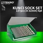 Key Sock Set 1/2" 137pcs 6PT TEKIRO SC-CH0639 1