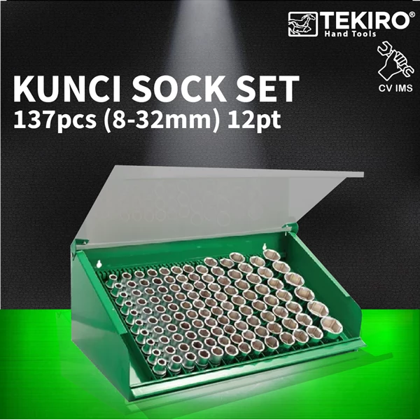 Kunci Sock Set 1/2" 137pcs 12PT TEKIRO SC-CH1285