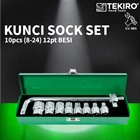 Key Sock Set 10pcs 1/2" 8-24mm 12PT BESI TEKIRO SC-SE1286 1