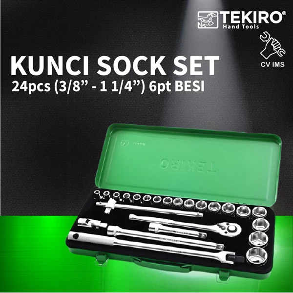 Key Sock Set 24pcs 3/8"- 1 1/4" 6PT BESI TEKIRO SC-SE0600