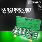Kunci Sock Set 24pcs 3/8&quot- 1 1/4" 6PT PVC TEKIRO SC-SE0614 1