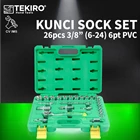 Kunci Sock Set 26pcs 3/8" 6-24mm 6PT PVC TEKIRO SC-SE0617 1