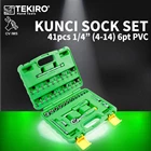 Kunci Sock Set 41pcs 1/4" 4-14mm 6PT PVC TEKIRO SC-SE0619 1