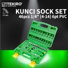 Kunci Sock Set 46pcs 1/4" 4-14mm 6PT PVC TEKIRO  SC-SE0620 1