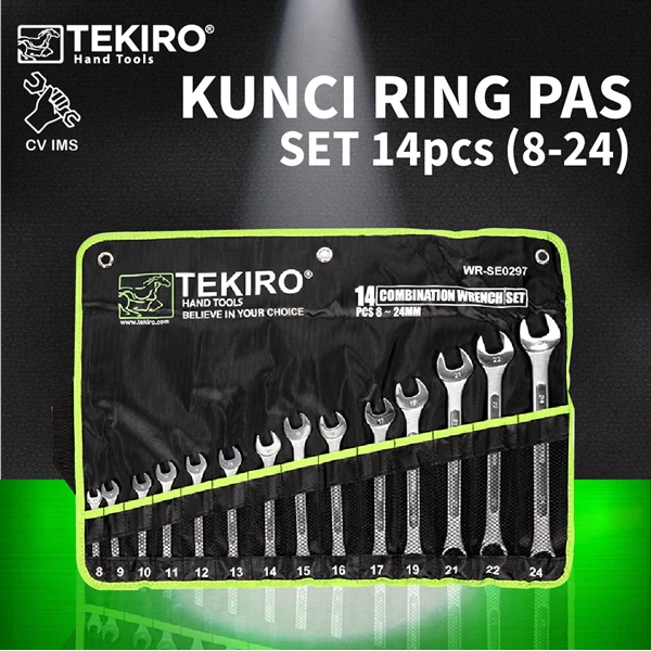 Kunci Ring Pas Set 14pcs 8-24mm TEKIRO WR-SEO297