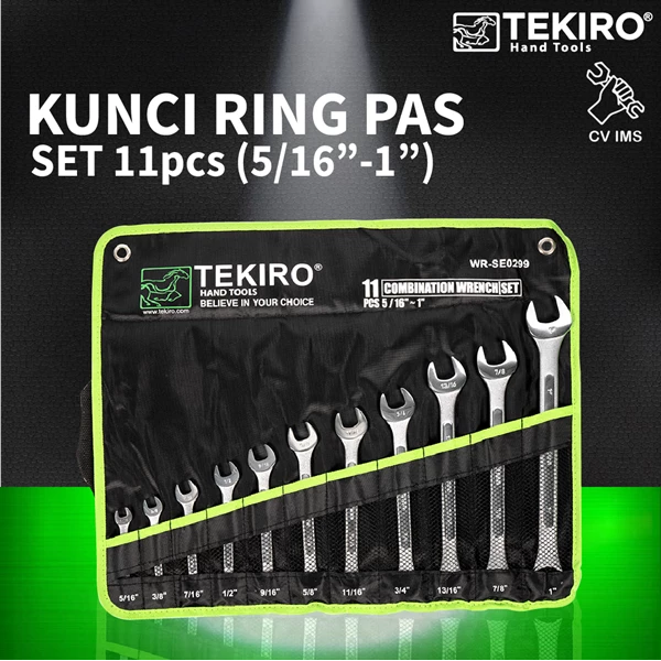 Combination Wrench Set 11pcs 5/16"-1" TEKIRO WR-SEO299