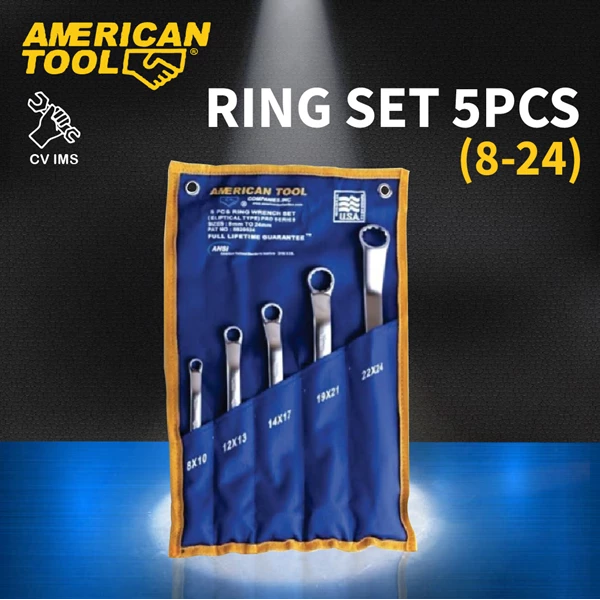 Kunci Ring Set 5pcs (8-24mm) American Tool