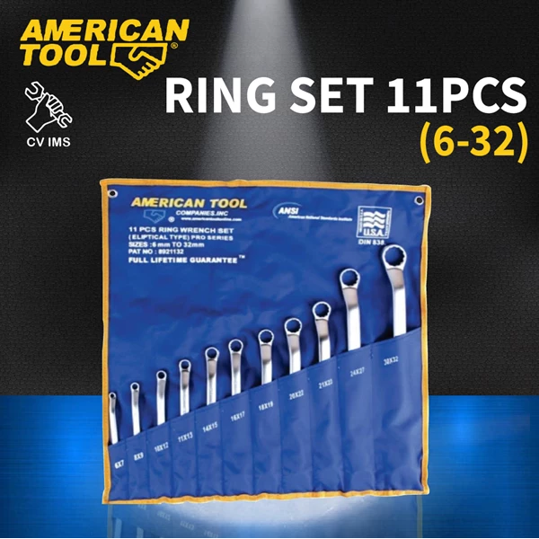Kunci Ring Set 11pcs (6-32) American Tool
