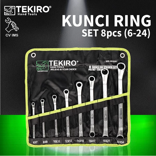 Boxes End Wrench Set 8pcs (6-24mm) TEKIRO WR-SE0301