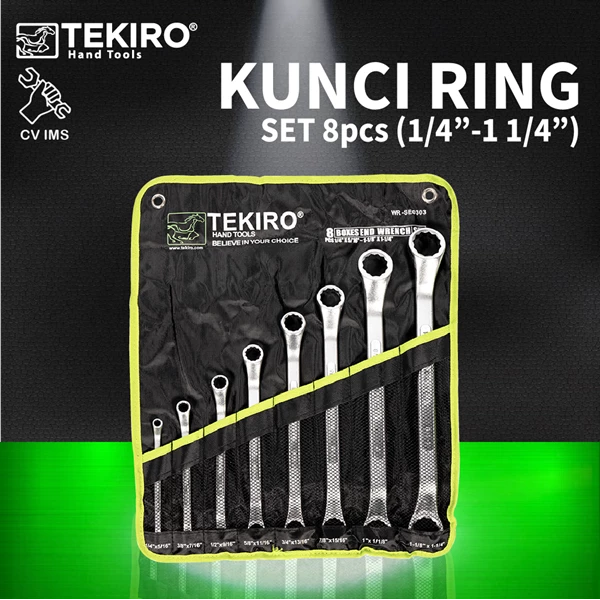 Boxes End Wrench Set 8pcs (1/4"- 1 1/4") TEKIRO WR-SE0303