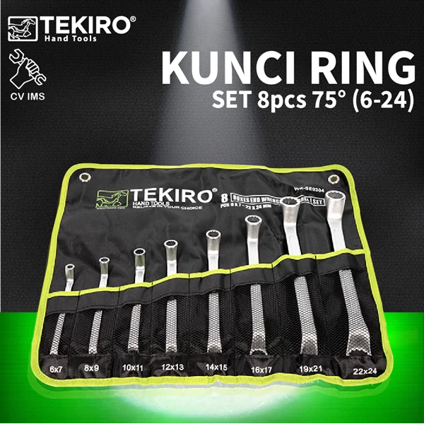 Kunci Ring Set 8pcs 75° (6-24mm) TEKIRO WR-SE0304