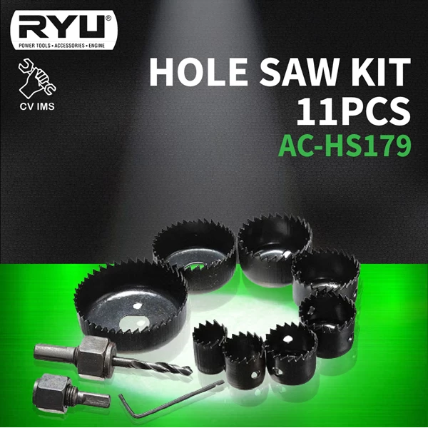 Hole Saw Kit 11pcs RYU AC-HS179