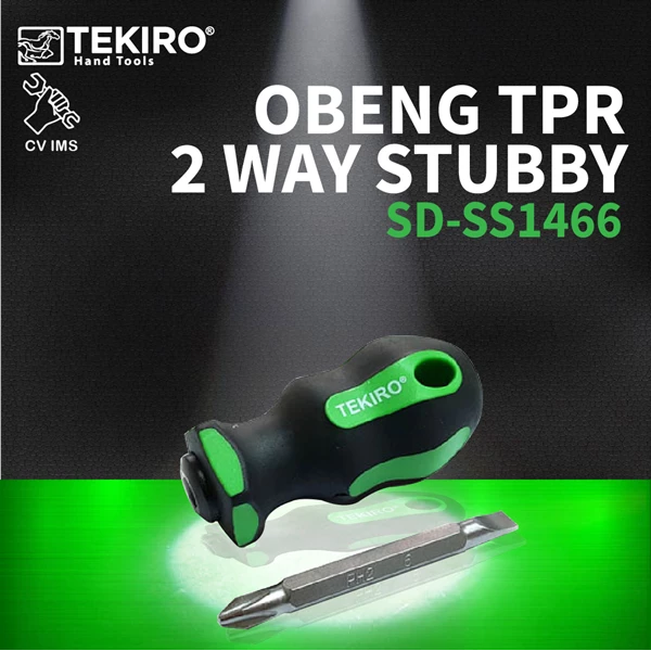 Screwdriver TPR Stubby 2 Way TEKIRO SD-SS1466